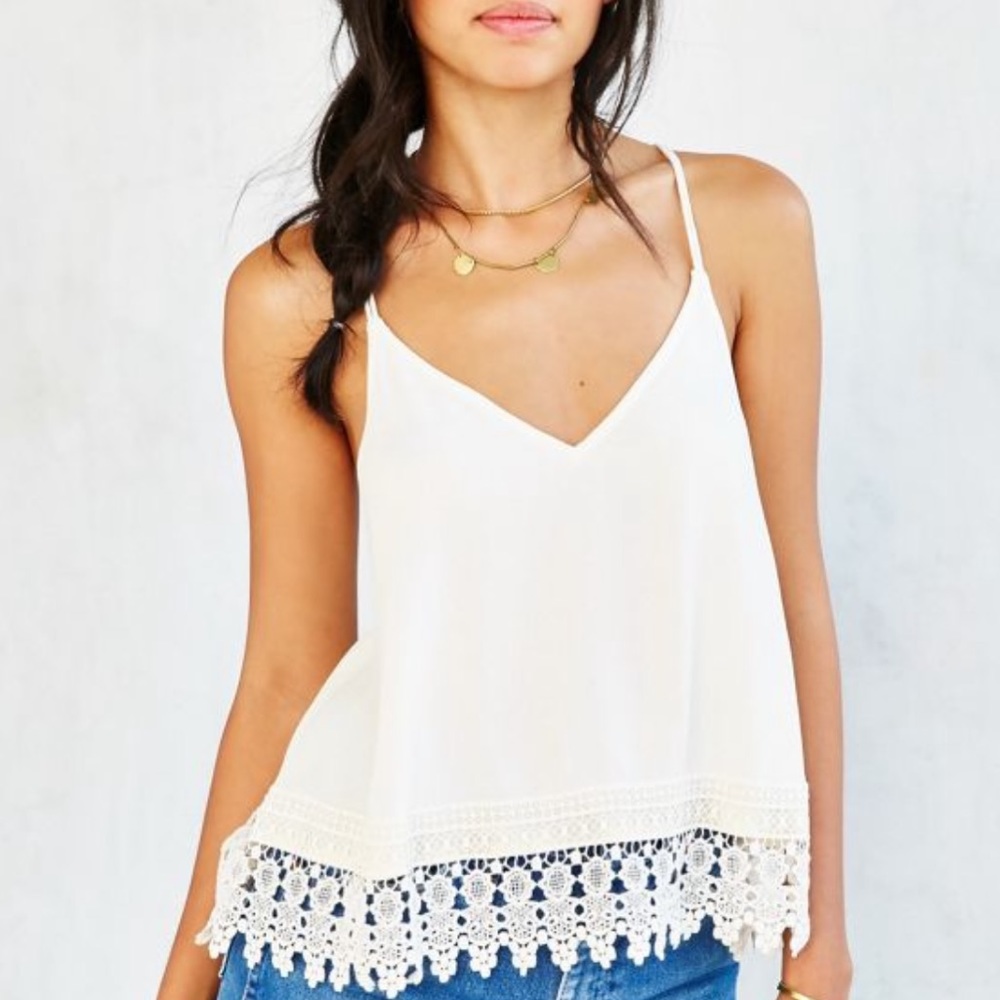 Urban Outfitters Ecoté Crochet Trim Tank Top